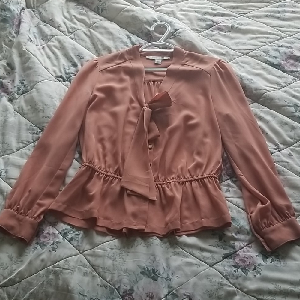 Pink blouse w/ gold buttons